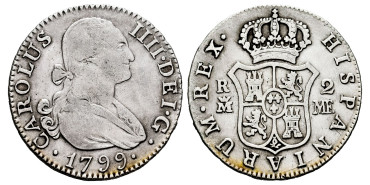 Cy12790.-CARLOS IV - 2 Reales 1799 Madrid M.F.-MBC
