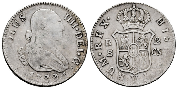 Cy12795.-CARLOS IV - 2 Reales 1799 Sevilla C.N.-BC+
