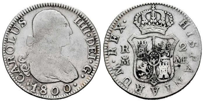 Cy12798.-CARLOS IV - 2 Reales 1800 Madrid M.F.-BC
