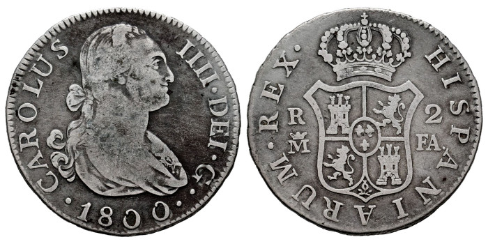 Cy12799-2.-CARLOS IV - 2 Reales 1800 Madrid M.F.-BC