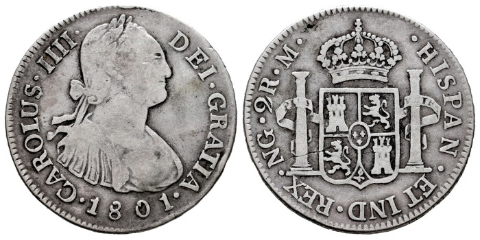 Cy12806.-CARLOS IV - 2 Reales 1800 Guatemala M.-BC+