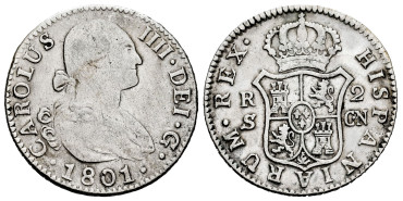Cy12814.-CARLOS IV - 2 Reales 1801 Sevilla C.N.-MBC