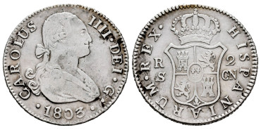 Cy12830.-CARLOS IV - 2 Reales 1803 Sevilla C.N.-MBC