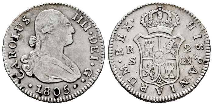 Cy12848.-CARLOS IV - 2 Reales 1805 Sevilla C.N.-MBC