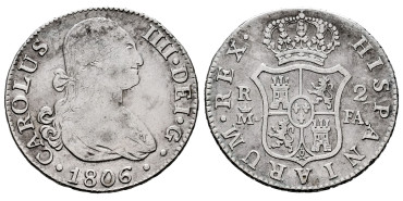 Cy12850.-CARLOS IV - 2 Reales 1806 Madrid F.A.-MBC