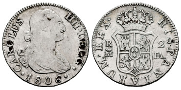 Cy12850-1.-CARLOS IV - 2 Reales 1806 Madrid F.A.-MBC