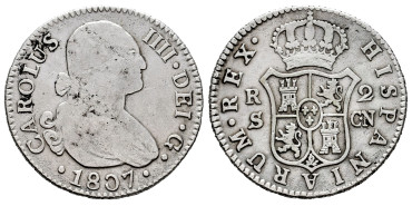 Cy12864.-CARLOS IV - 2 Reales 1807 Sevilla C.N.-BC