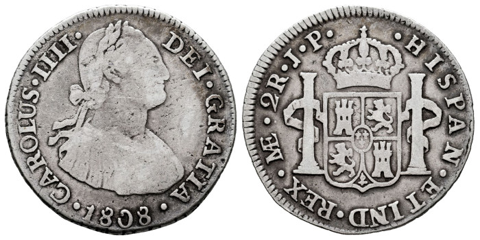 Cy12866.-CARLOS IV - 2 Reales 1808 Lima J.P.-BC