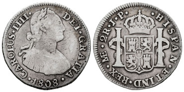 Cy12866.-CARLOS IV - 2 Reales 1808 Lima J.P.-BC