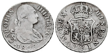 Cy12868.-CARLOS IV - 2 Reales 1808 Madrid I.G.-MBC