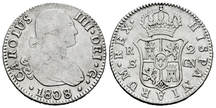 Cy12874.-CARLOS IV - 2 Reales 1808 Sevilla C.N.-BC