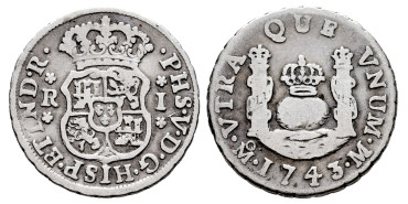 Cy08016.-FELIPE V - 1 Real 1743 Mexico M.- Columnario -BC