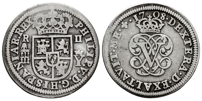 Cy08079.-FELIPE V - 2 Reales 1721 Segovia Y.-MBC-