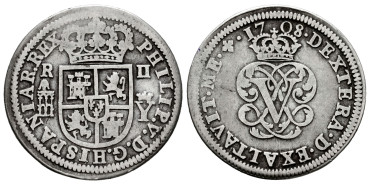 Cy08079.-FELIPE V - 2 Reales 1721 Segovia Y.-MBC-