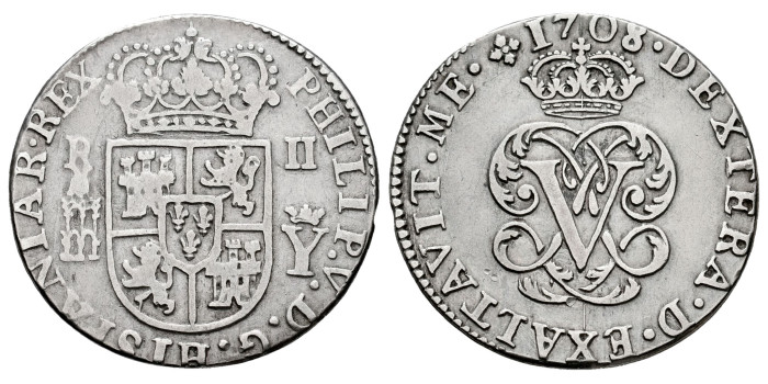 Cy08079-1.-FELIPE V - 2 Reales 1721 Segovia Y.-MBC