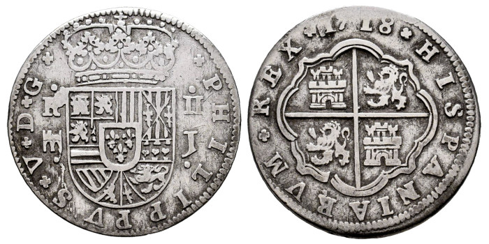 Cy08127.-FELIPE V - 2 Reales 1718 Segovia J.-MBC-