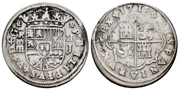 Cy08132.-FELIPE V - 2 Reales 1718 Segovia J.-MBC-