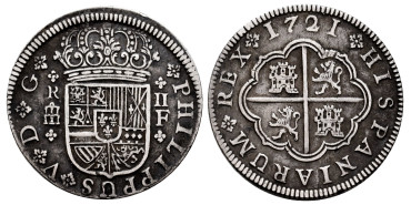 Cy08255-1.-FELIPE V - 2 Reales 1721 Segovia F.-MBC