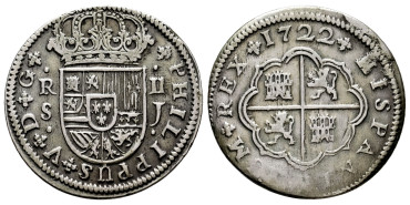 Cy08166-1.-FELIPE V - 2 Reales 1722 Sevilla J.-EBC