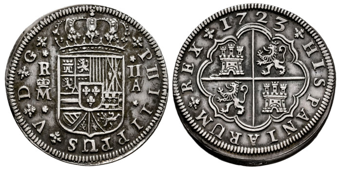 Cy08169-1.-FELIPE V - 2 Reales 1723 Madrid A.-MBC+