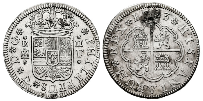Cy08174.-FELIPE V - 2 Real 1723 Segovia F.- EBC