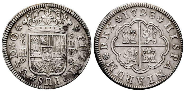 Cy08174-3.-FELIPE V - 2 Real 1723 Segovia F.-MBC