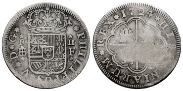 Cy08183.-FELIPE V - 2 Real 1724 Segovia F.-RC