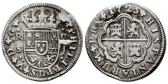 Cy08196.-FELIPE V - 2 Real 1725 Sevilla J.-MBC-