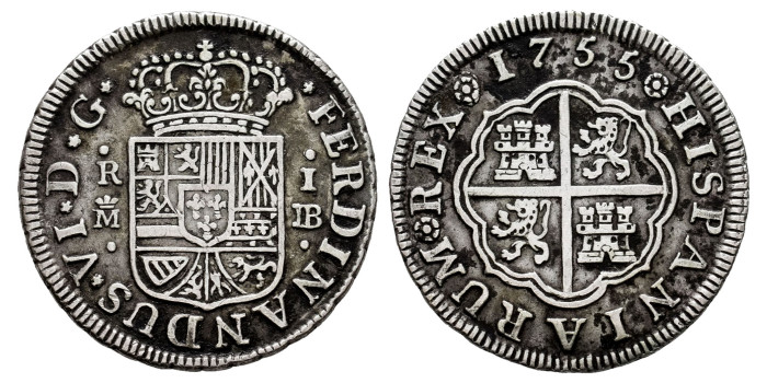 Cy09514-1.-FERNANDO VI - 1 Real 1755 Madrid J.B.-MBC+