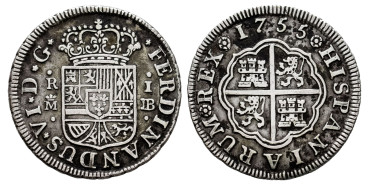 Cy09514-1.-FERNANDO VI - 1 Real 1755 Madrid J.B.-MBC+
