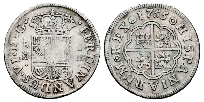 Cy09514-3.-FERNANDO VI - 1 Real 1755 Madrid J.B.-MBC