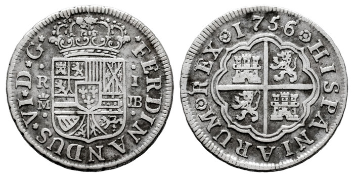 Cy09627-1.-FERNANDO VI - 1 Real 1756 Madrid J.B.-MBC