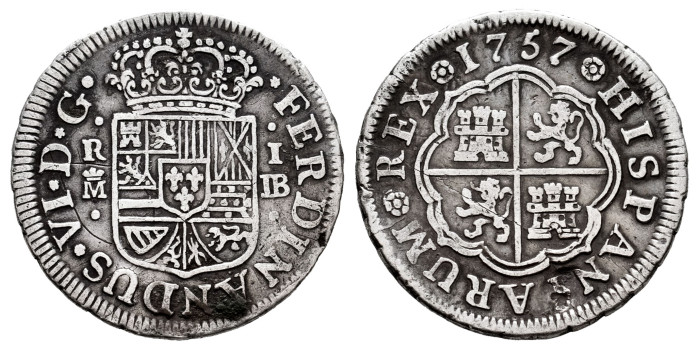Cy09623.-FERNANDO VI - 1 Real 1757 Madrid J.B.-MBC-