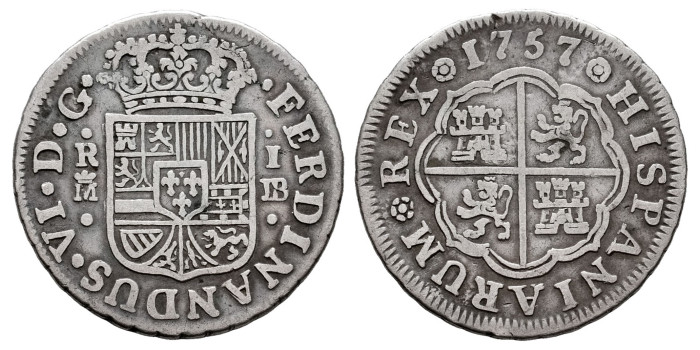 Cy09623-1.-FERNANDO VI - 1 Real 1757 Madrid J.B.-MBC-