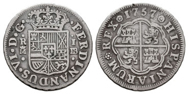 Cy09623-1.-FERNANDO VI - 1 Real 1757 Madrid J.B.-MBC-