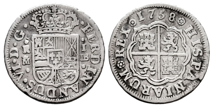 Cy09623-2.-FERNANDO VI - 1 Real 1757 Madrid J.B.-MBC-