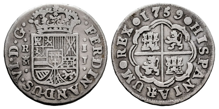 Cy09652.-FERNANDO VI - 1 Real 1758 Madrid I.B.-BC+