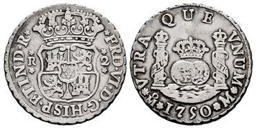 Cy09677.-FERNANDO VI - 2 Reales 1750 Mexico M. Columnario -MBC