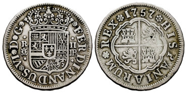 Cy09721.-FERNANDO VI - 2 Reales 1757 Madrid J.B.-MBC-
