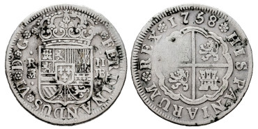 Cy09729.-FERNANDO VI - 2 Reales 1758 Madrid J.B.-BC-
