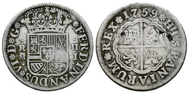Cy09740.-FERNANDO VI - 2 Reales 1759 Madrid J.-BC-