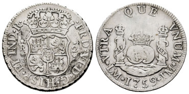 Cy09741.-FERNANDO VI - 2 Reales Columnario 1759 Lima J.M.-BC+