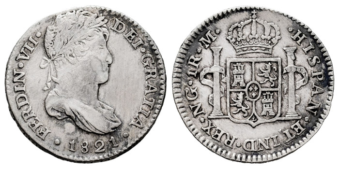 Cy14491.-FERNANDO VII - 1 Real 1821 Guatemala M.- MBC+