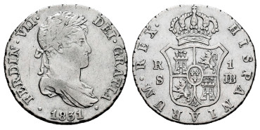 Cy14516.-FERNANDO VII - 1 Real 1831 Sevilla J.B.- MBC+