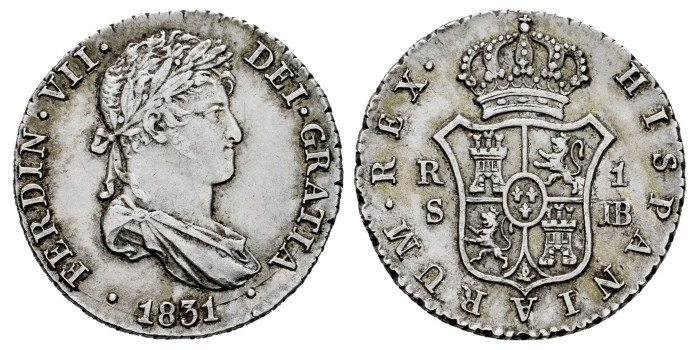 Cy14516.-FERNANDO VII - 1 Real 1831 Sevilla J.B.- EBC-