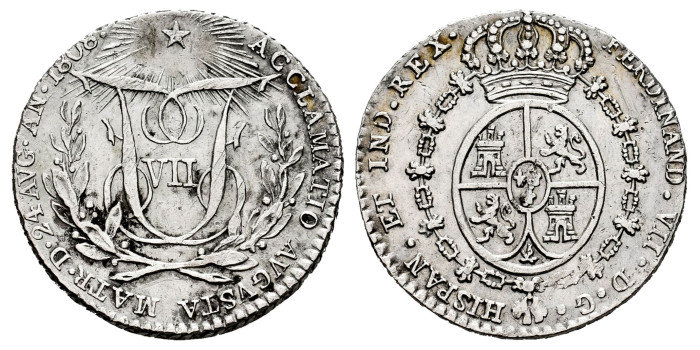 Cy14349.-FERNANDO VII - medalla proclamacion Zaragoza   1808 EBC-