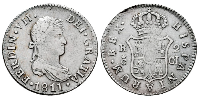 Cy14554.-FERNANDO VII - 2 Reales 1811 Cadiz C.I.- MBC-