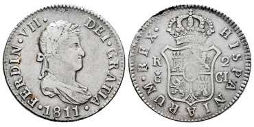 Cy14554.-FERNANDO VII - 2 Reales 1811 Cadiz C.I.- MBC-