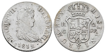 Cy14575.-FERNANDO VII - 2 Reales 1812 Cataluña S.F.- MBC