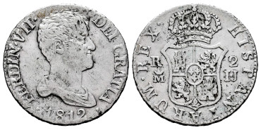Cy14584.-FERNANDO VII - 2 Reales 1812 Madrid I.J.- MBC
